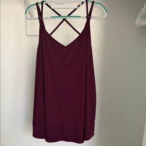 Papermoon Deep Wine Crisscross Tank Top